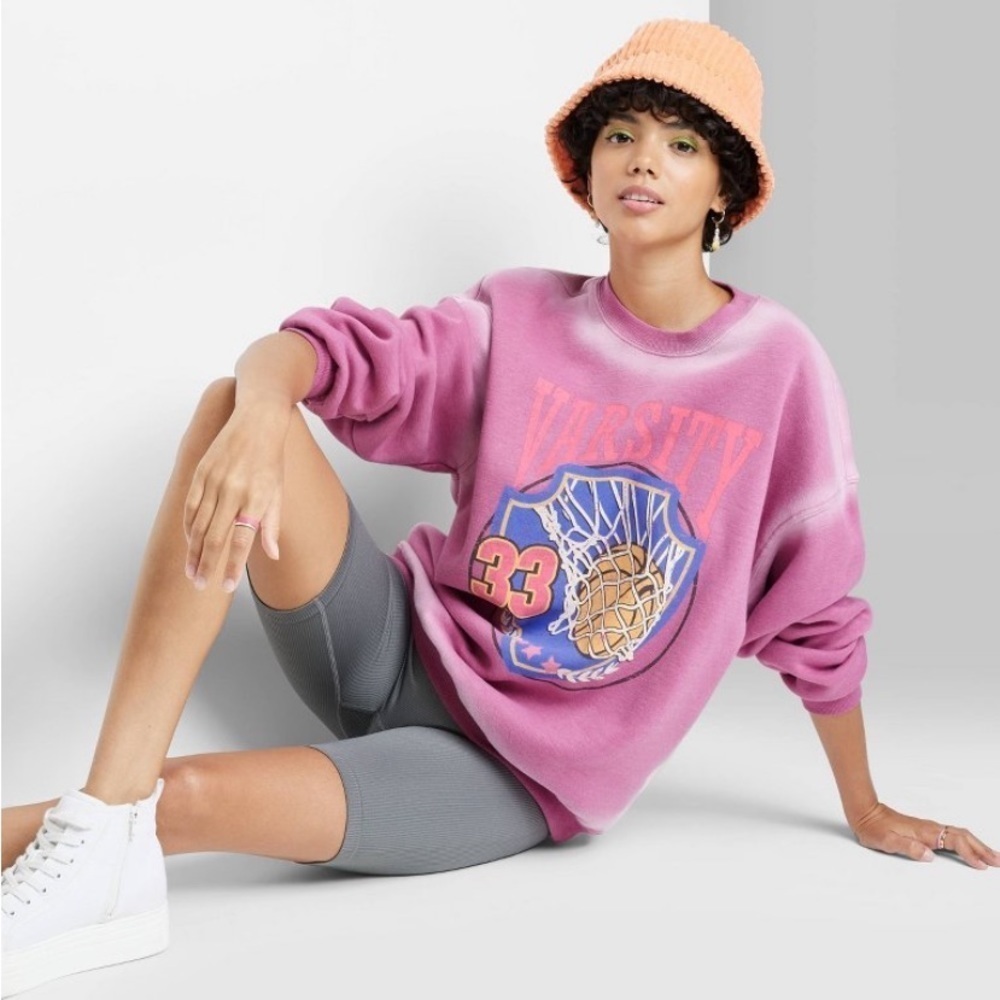 Wild fable pink oversized basketball sweatshirt nwt - Picture 5 of 5